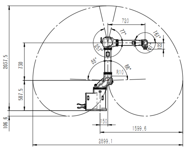 工業(yè)機(jī)器人運(yùn)動范圍圖